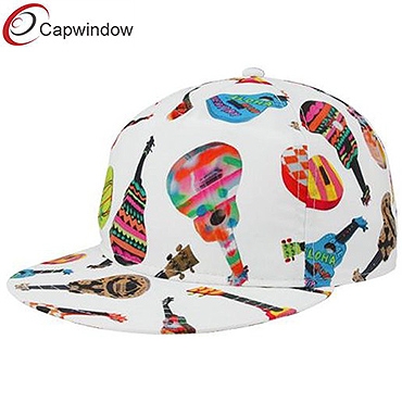 查看 (01048) Casual Friday Snapback Adjustable Hat of White Ukuleles with Sublimated Graphics 详情