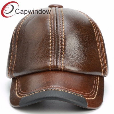 查看 No Logo Genuine Leather Baseball Cap with Metal Buckle 详情